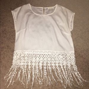 Fringe cropped shirt